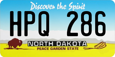 ND license plate HPQ286