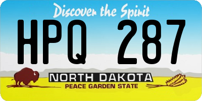 ND license plate HPQ287
