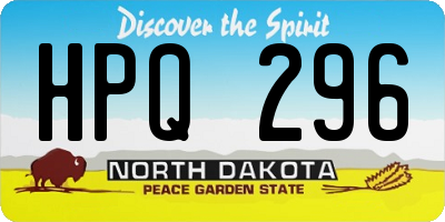 ND license plate HPQ296