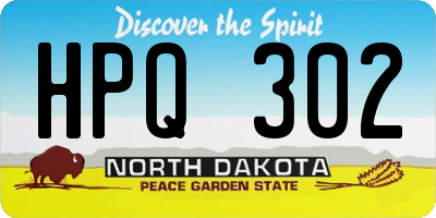 ND license plate HPQ302