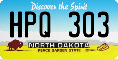 ND license plate HPQ303