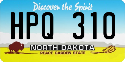 ND license plate HPQ310