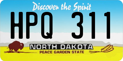 ND license plate HPQ311