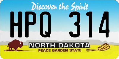 ND license plate HPQ314