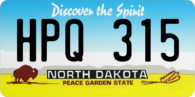ND license plate HPQ315