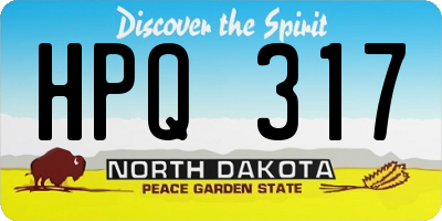 ND license plate HPQ317