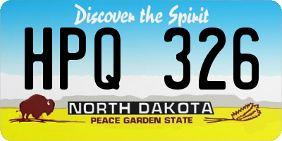 ND license plate HPQ326