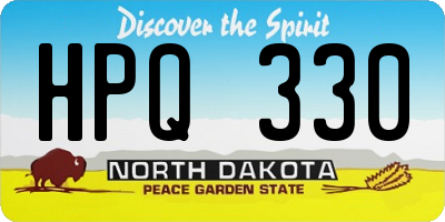 ND license plate HPQ330
