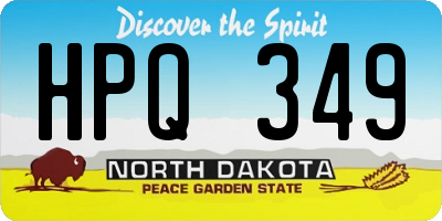 ND license plate HPQ349