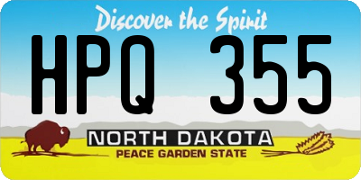 ND license plate HPQ355
