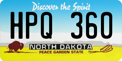 ND license plate HPQ360