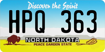 ND license plate HPQ363