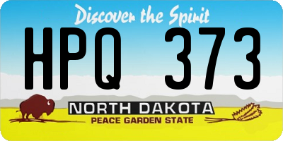 ND license plate HPQ373