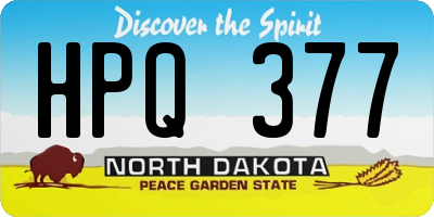 ND license plate HPQ377