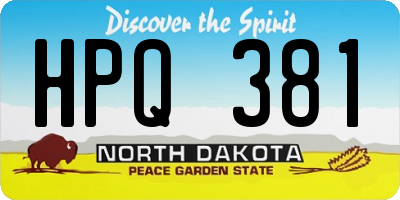 ND license plate HPQ381
