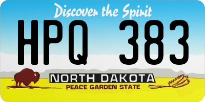 ND license plate HPQ383