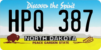 ND license plate HPQ387