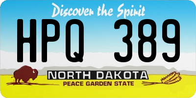 ND license plate HPQ389