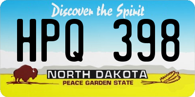 ND license plate HPQ398