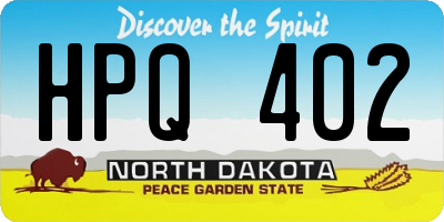 ND license plate HPQ402