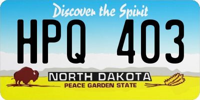 ND license plate HPQ403