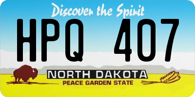 ND license plate HPQ407