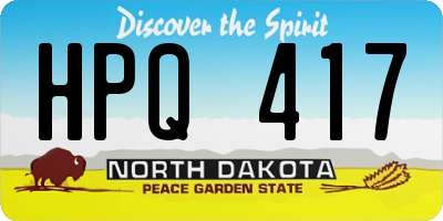 ND license plate HPQ417
