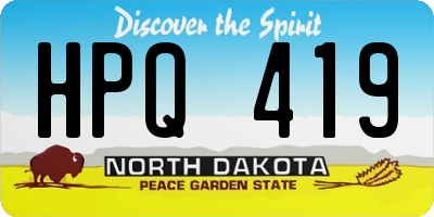 ND license plate HPQ419