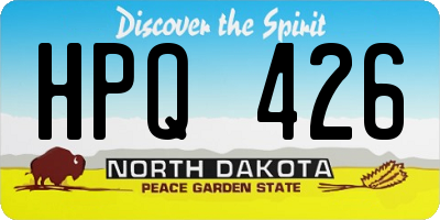 ND license plate HPQ426