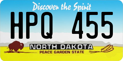 ND license plate HPQ455