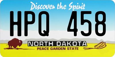 ND license plate HPQ458