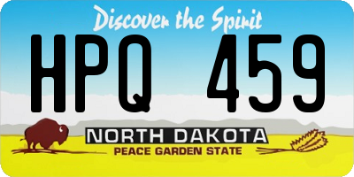 ND license plate HPQ459