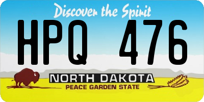 ND license plate HPQ476