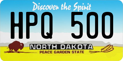ND license plate HPQ500