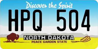 ND license plate HPQ504