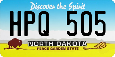 ND license plate HPQ505