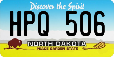 ND license plate HPQ506