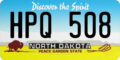 ND license plate HPQ508