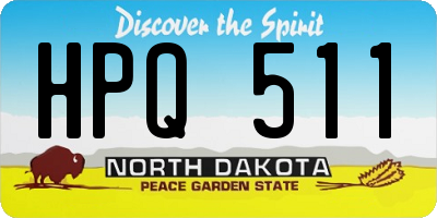 ND license plate HPQ511