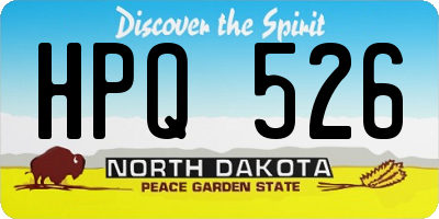 ND license plate HPQ526