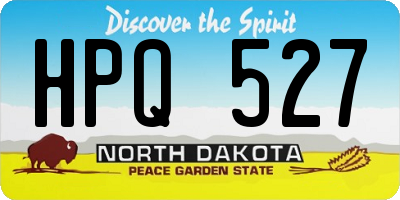 ND license plate HPQ527