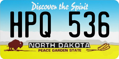 ND license plate HPQ536