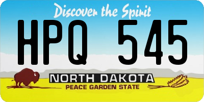ND license plate HPQ545