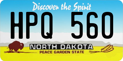 ND license plate HPQ560
