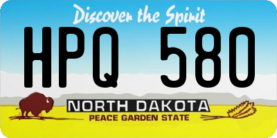 ND license plate HPQ580