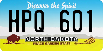 ND license plate HPQ601