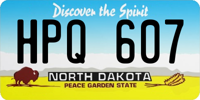 ND license plate HPQ607