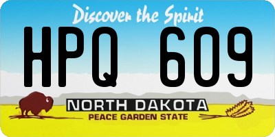 ND license plate HPQ609