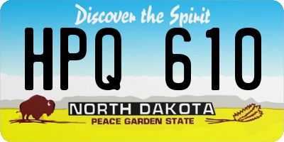 ND license plate HPQ610
