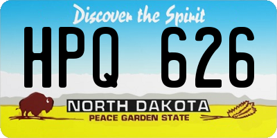 ND license plate HPQ626